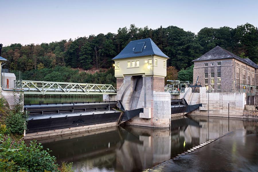 The Werrawerk hydropower plant by night